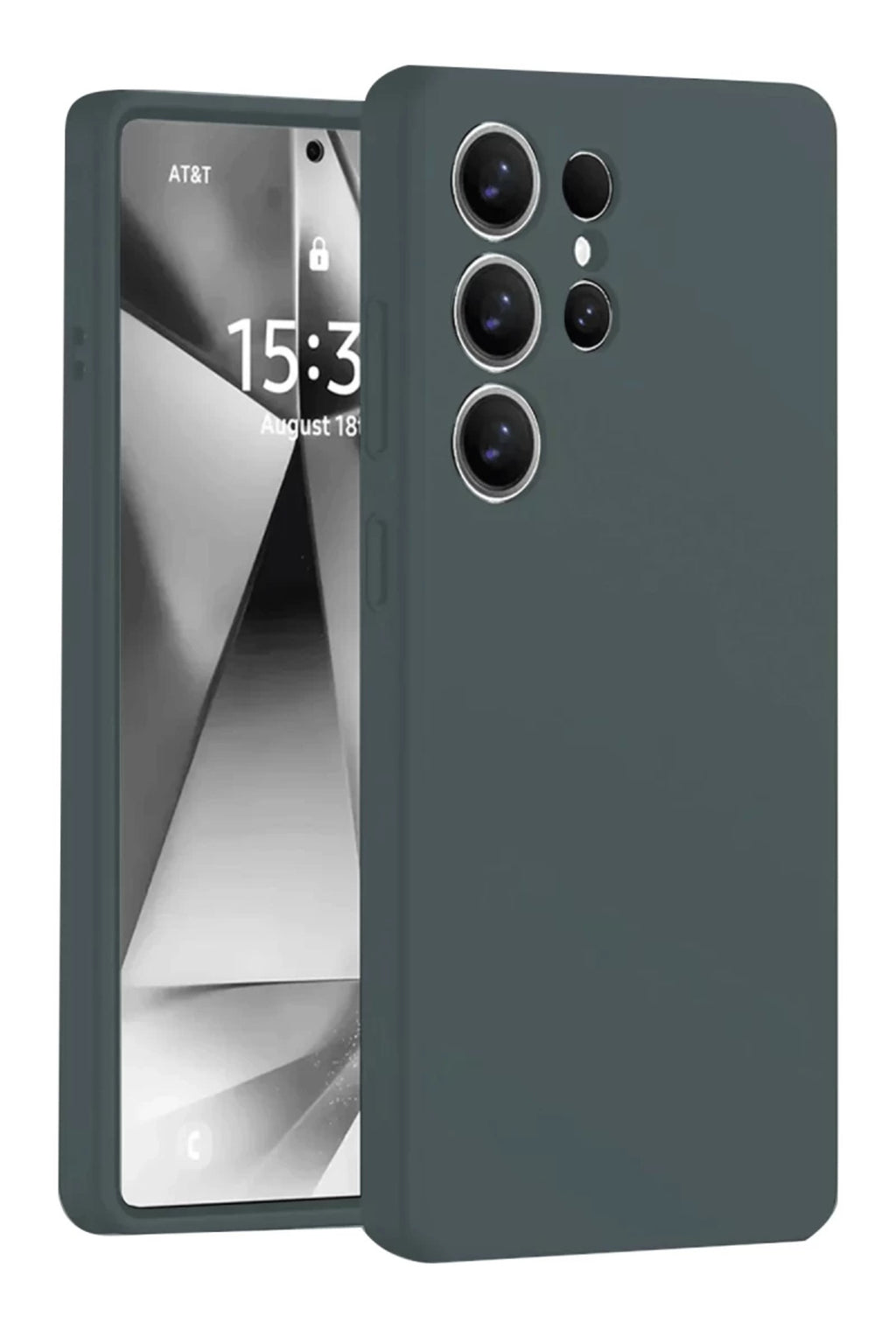 Samsung Galaxy S25 Ultra Uyumlu Kılıf Nano içi Kadife Silikon - Koyu Yeşil