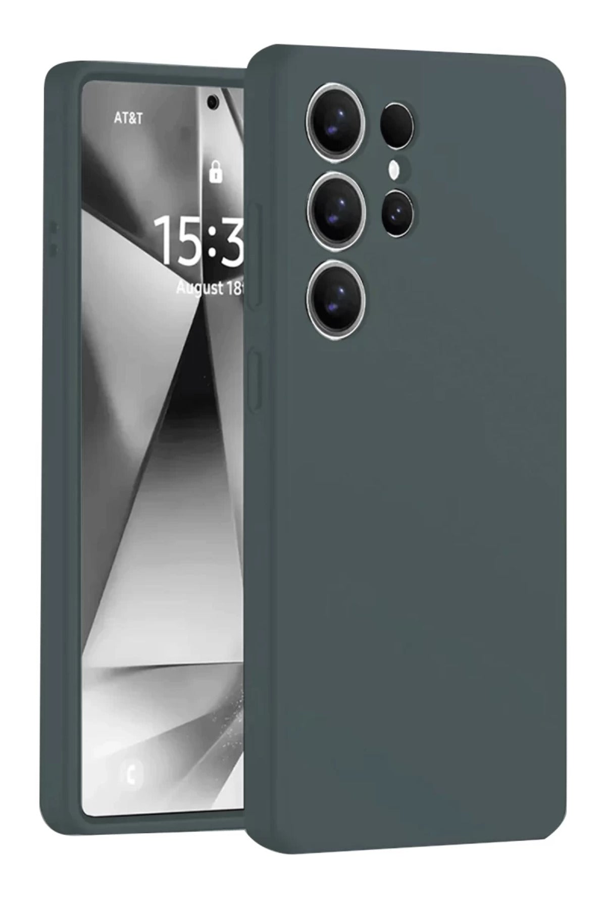 Samsung Galaxy S25 Ultra Uyumlu Kılıf Nano içi Kadife Silikon - Koyu Yeşil