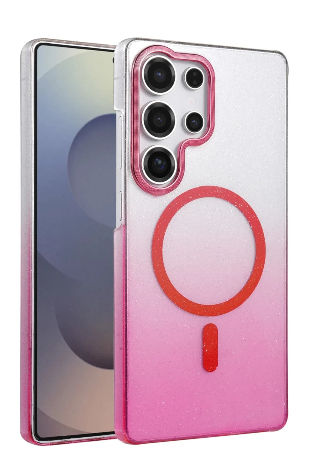 Samsung Galaxy S23 Ultra Uyumlu Glossy Magsafe Kapak - Pembe