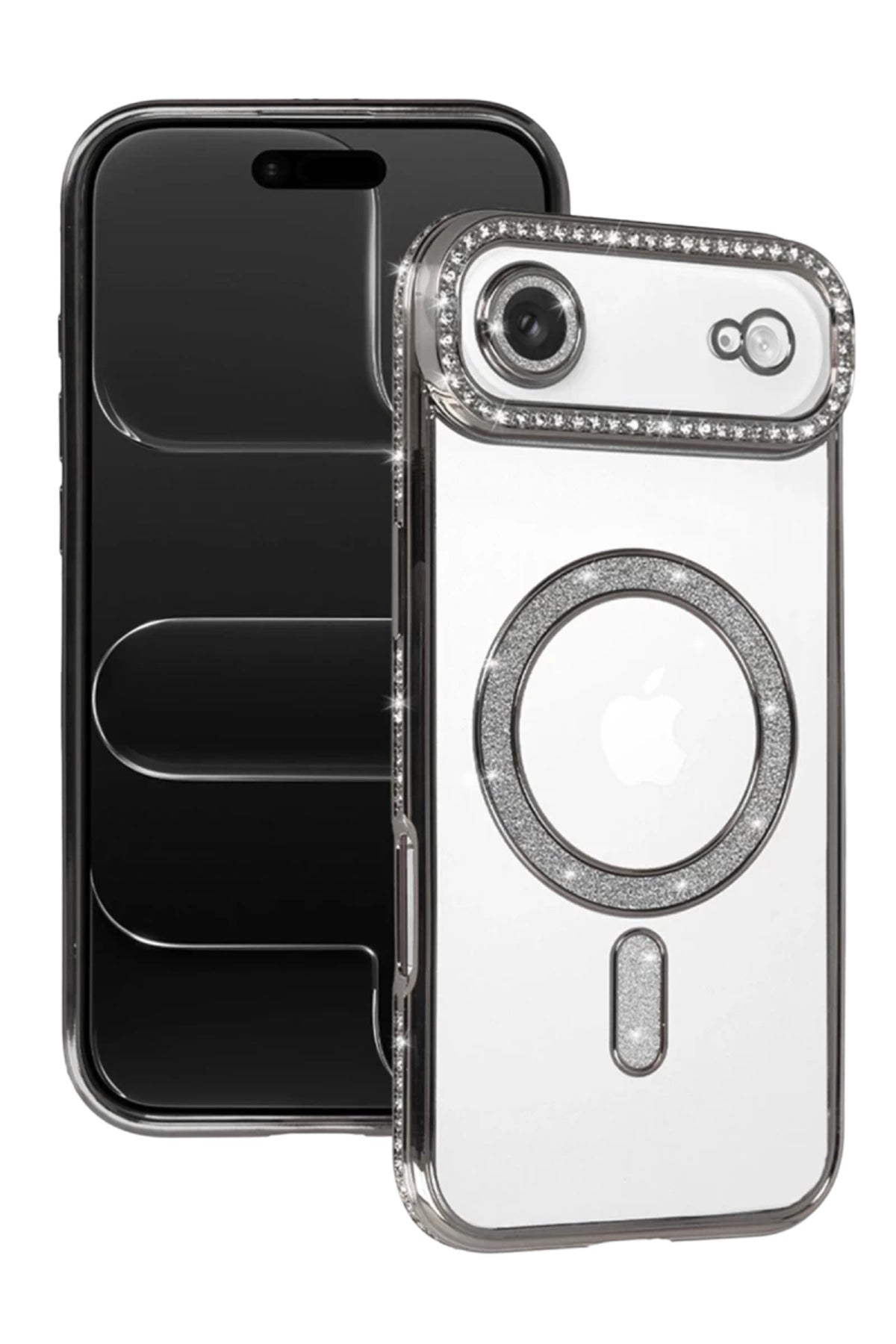 Apple iPhone 17 Air Uyumlu Joke Simli Magneticsafe Kılıf - Gümüş