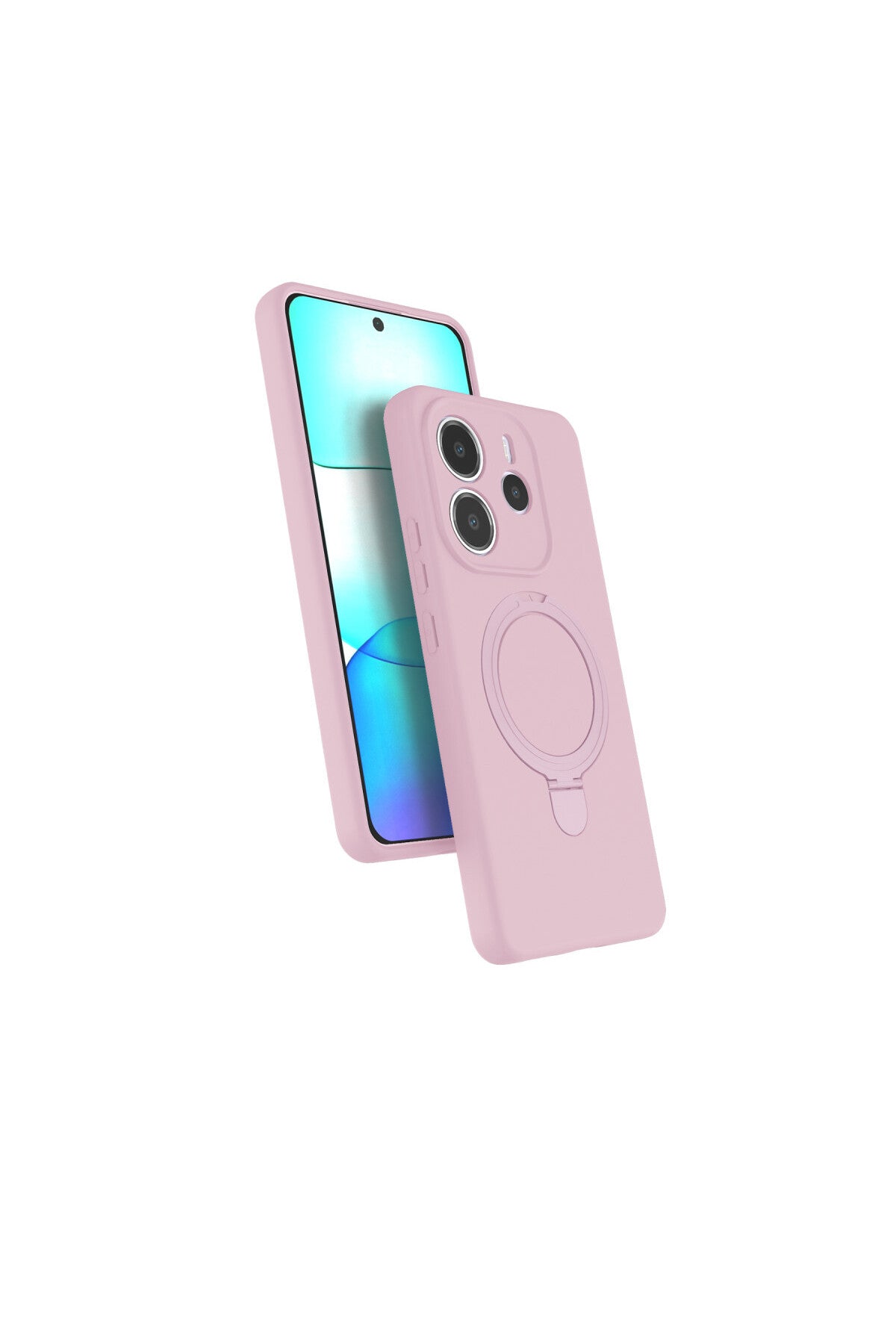 Xiaomi Redmi Note 14 4G Uyumlu Regal Magsafe Standlı Kapak - Açık Pembe