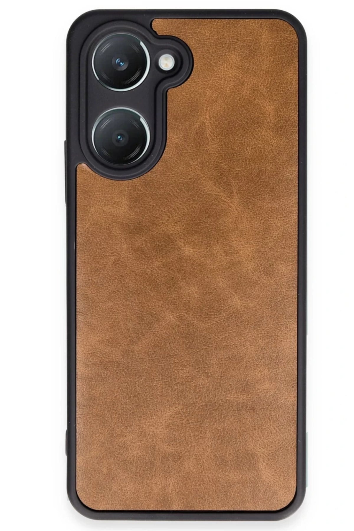 Vivo Y18 Uyumlu Kılıf Aras Deri Kapak - Taba