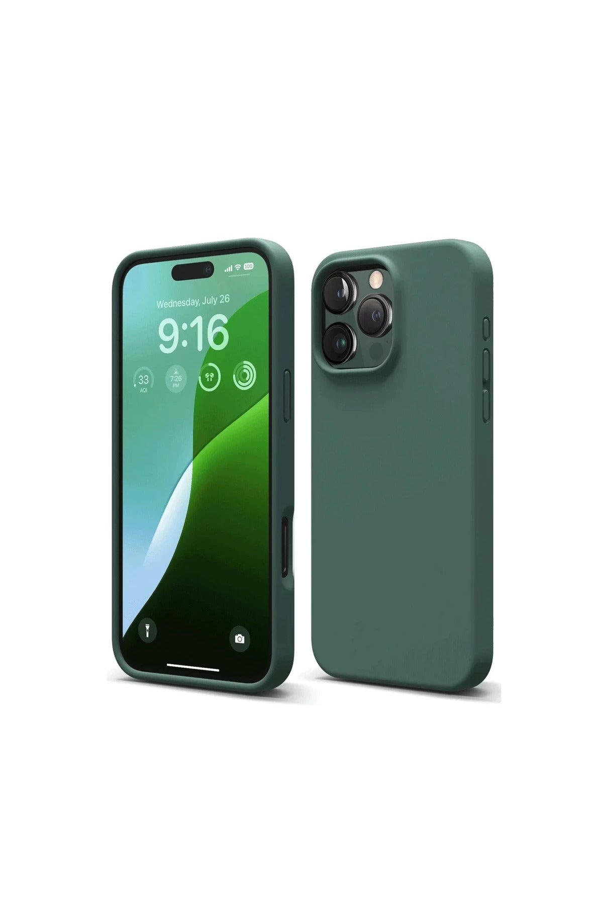 Apple iPhone 16 Pro Max Uyumlu Kılıf First Silikon - Koyu Yeşil