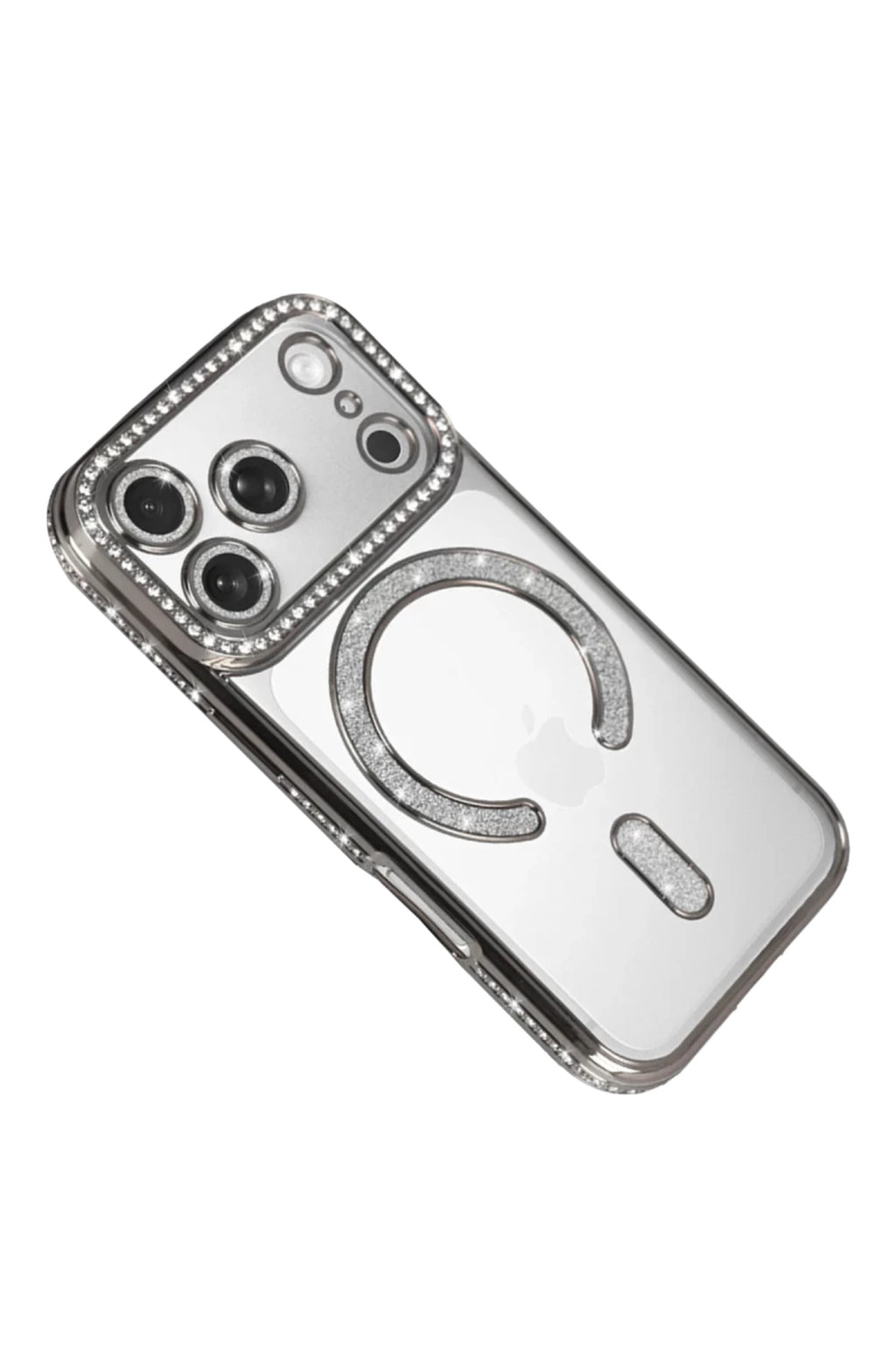 Apple iPhone 17 Pro Uyumlu Joke Simli Magneticsafe Kılıf - Gümüş