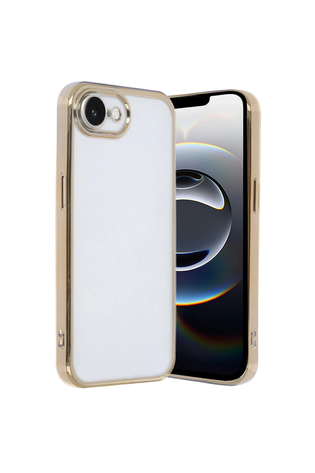 Apple iPhone 16E Uyumlu Kılıf Lensli Silikon - Gold