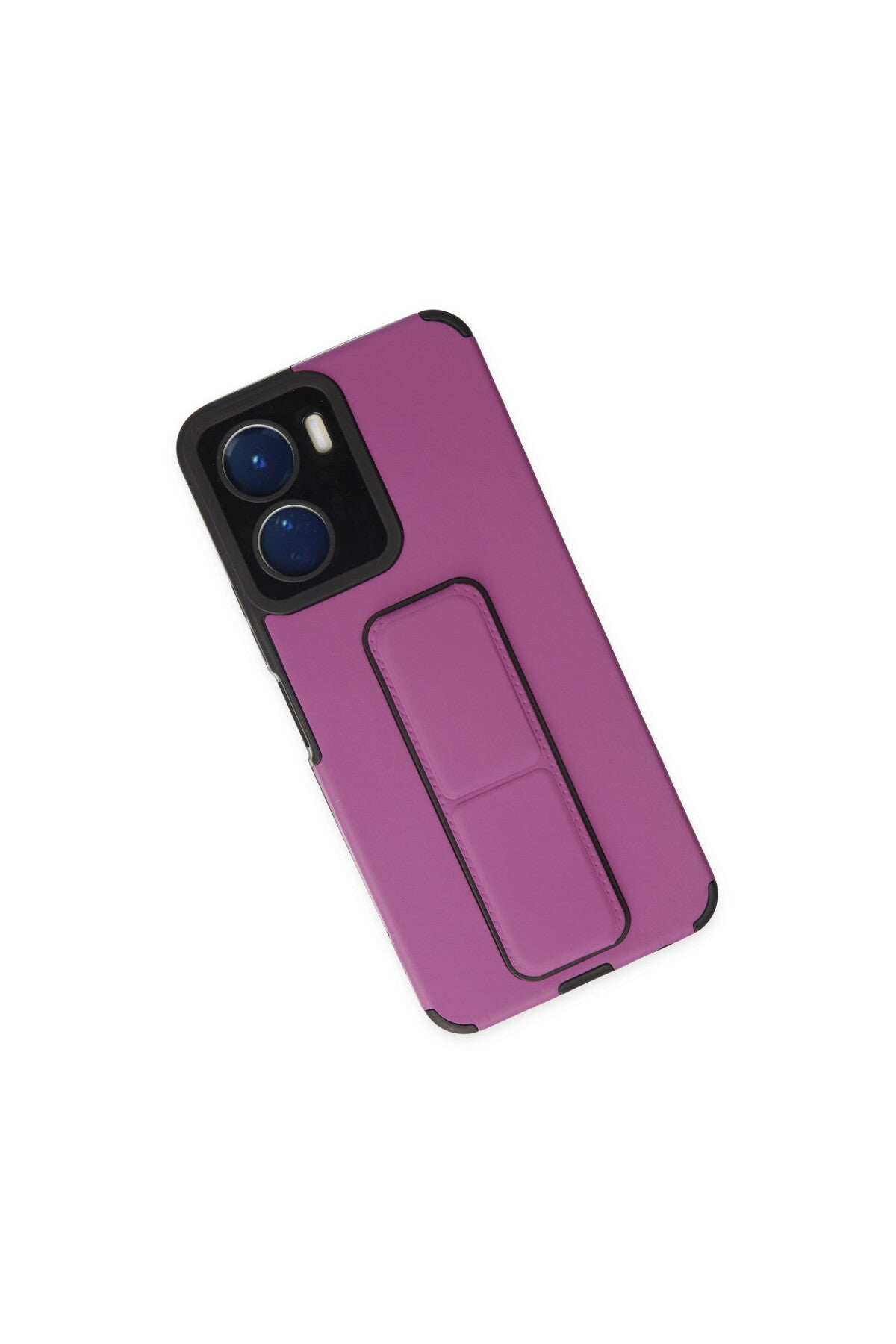 Vivo Y16 Uyumlu Kılıf Mega Standlı Silikon - Mor