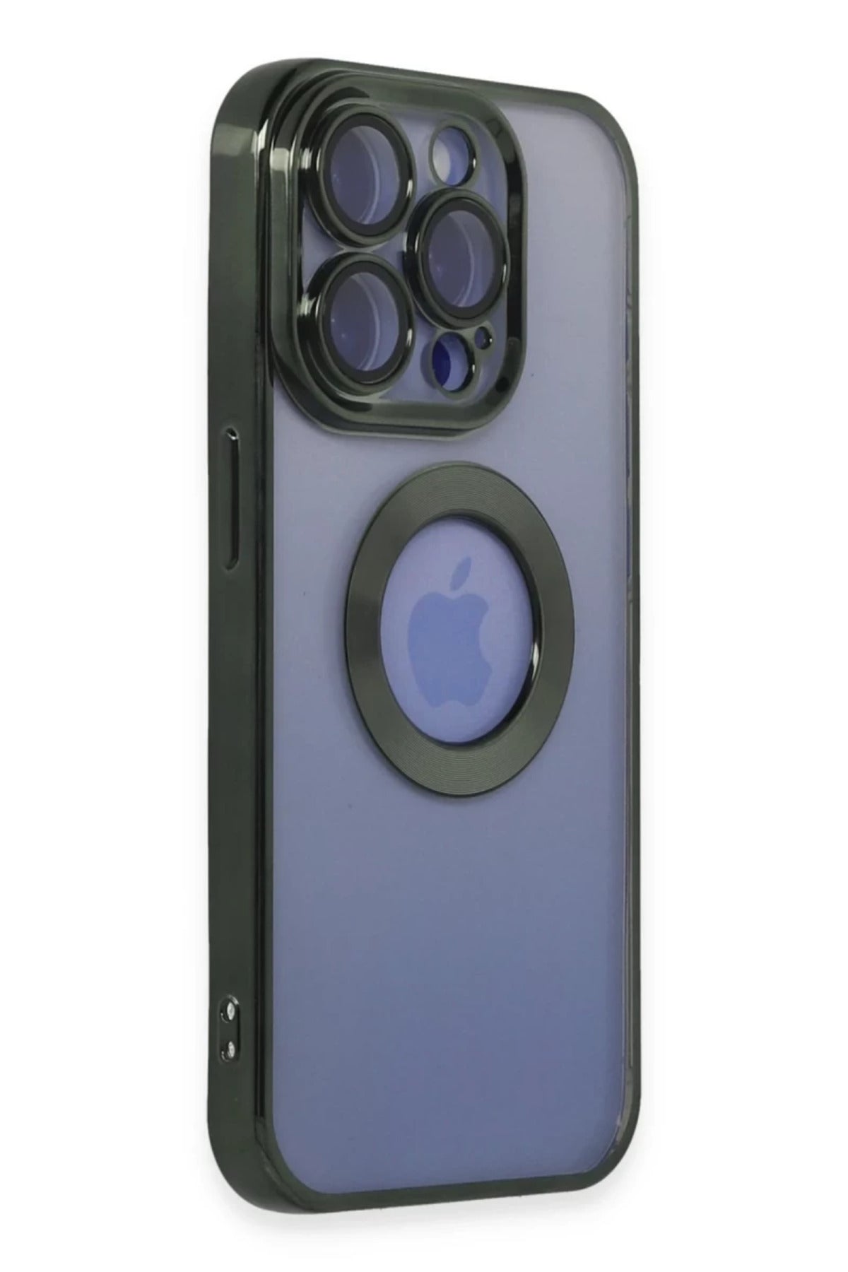 Apple iPhone 15 Pro Uyumlu Kılıf Slot Silikon - Köknar Yeşili