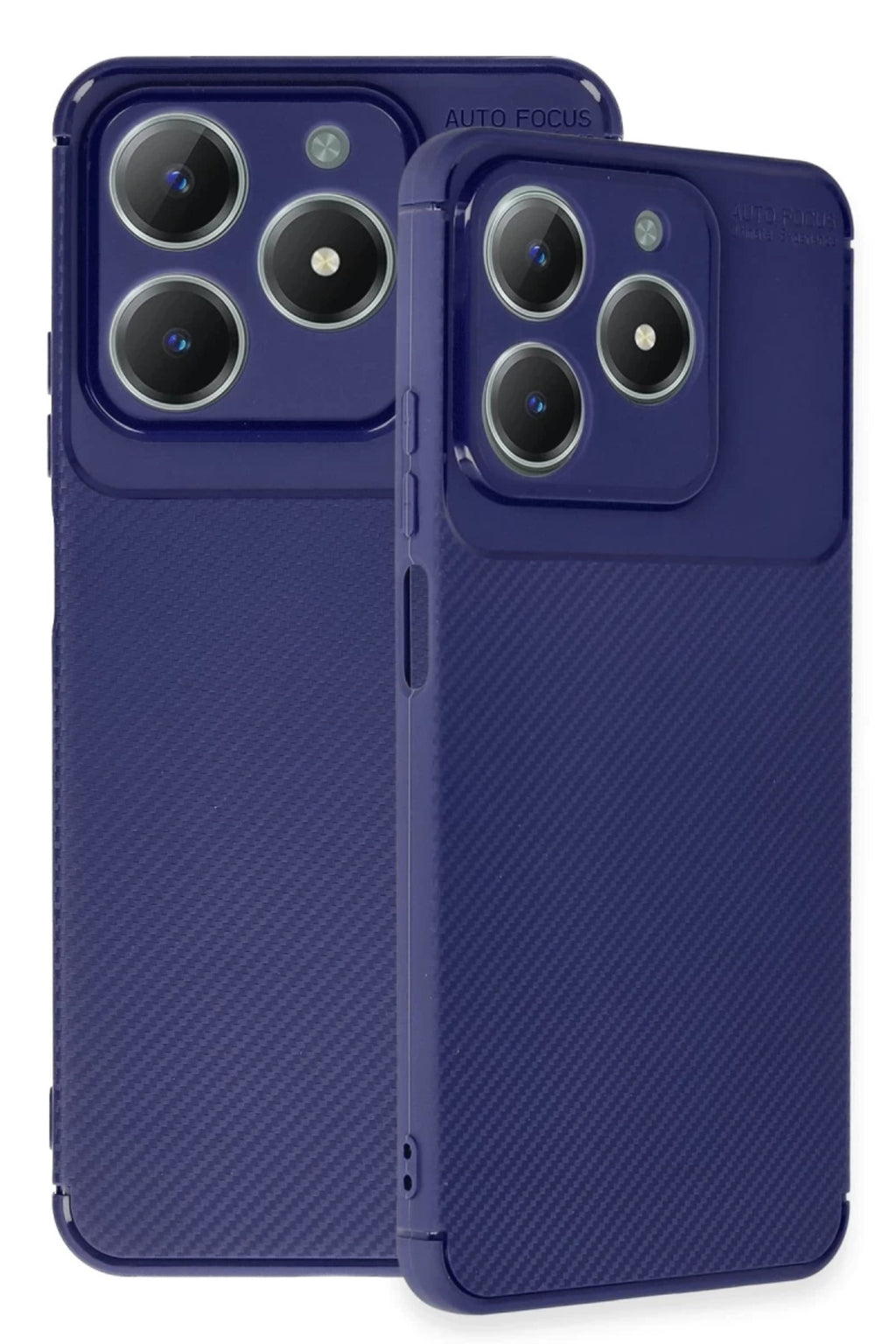Realme C61 Uyumlu Kılıf Auto Focus Karbon Kapak - Lacivert
