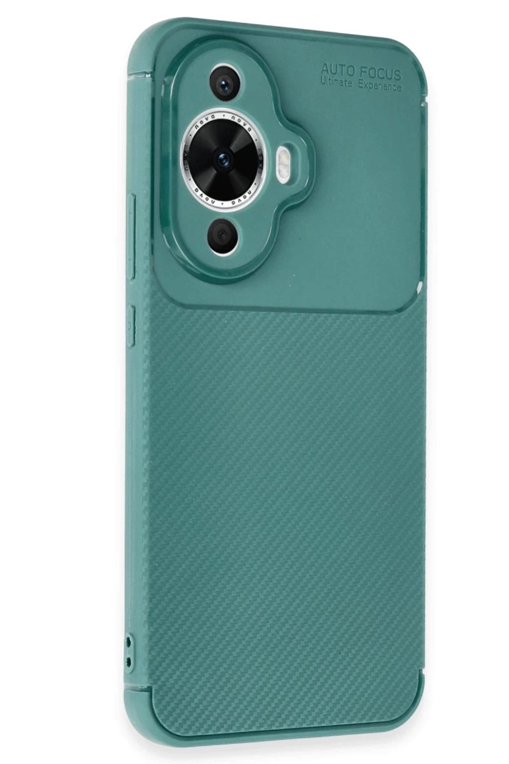 Huawei Nova 12S Uyumlu Kılıf Auto Focus Karbon Kapak - Koyu Yeşil