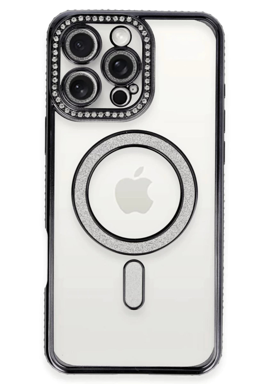 Apple iPhone 16 Pro Max Uyumlu Kılıf Joke Simli Magneticsafe Kılıf - Gri
