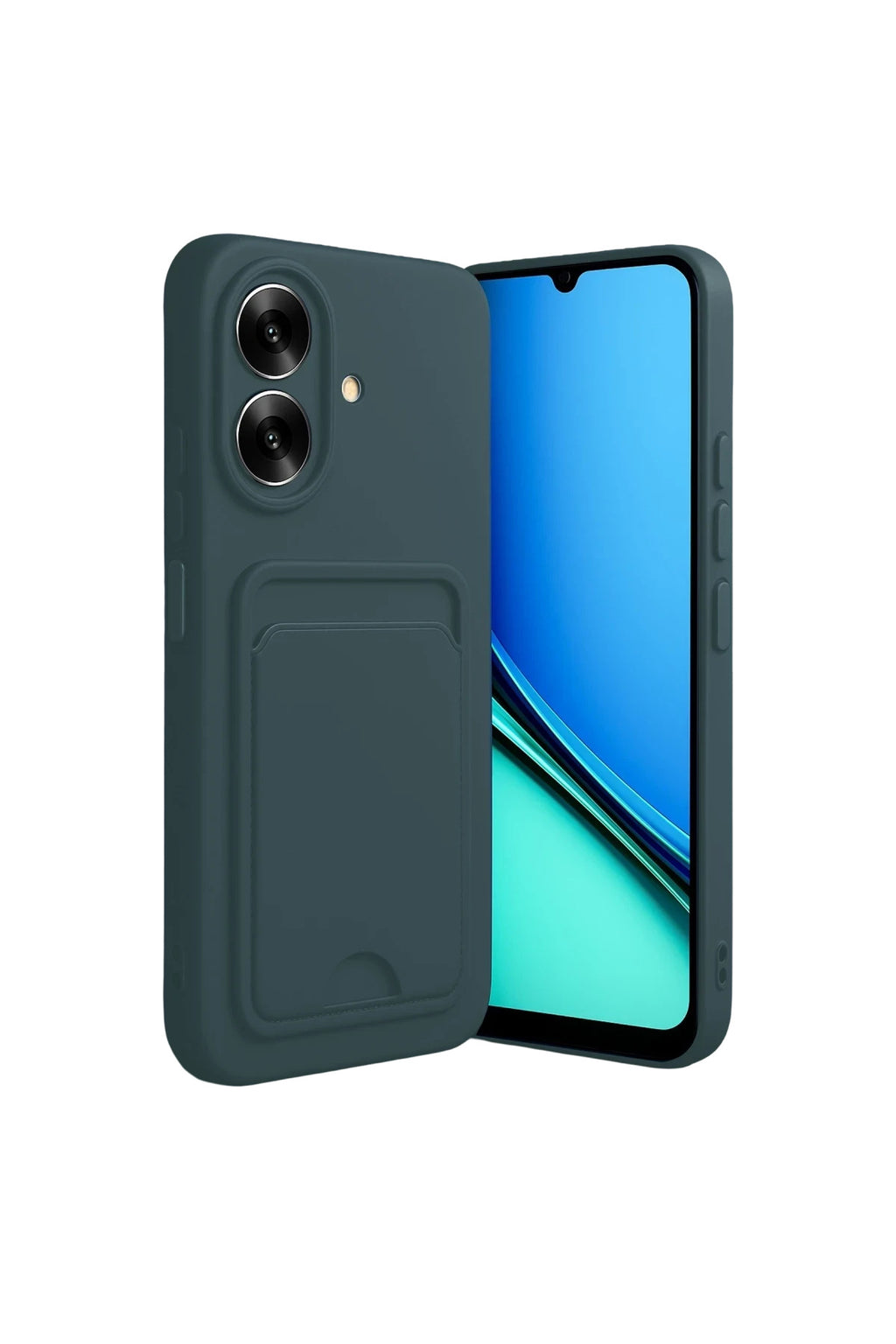Realme Note 60 Uyumlu Kelvin Kartvizitli Silikon - Koyu Yeşil