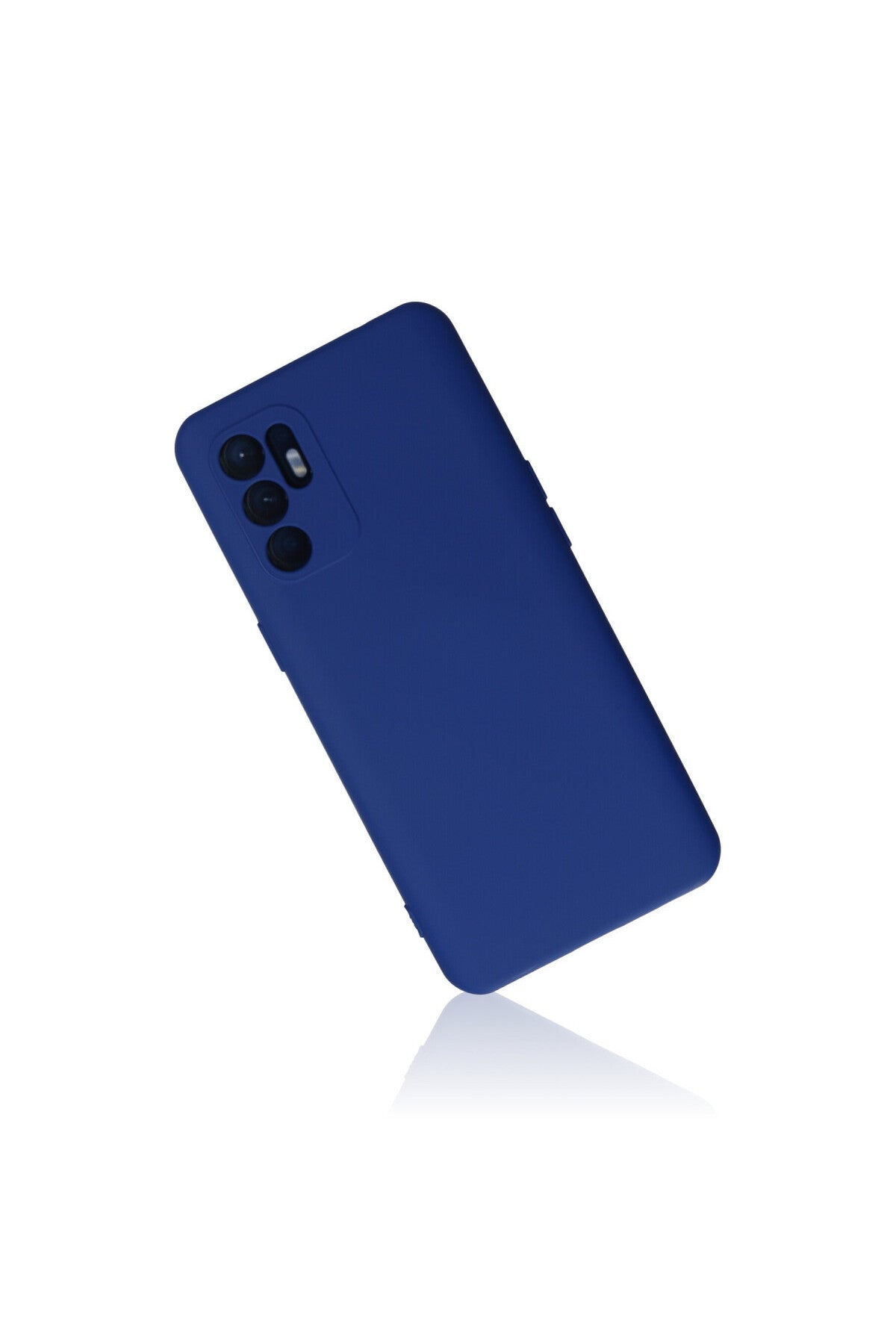 Oppo Reno 6 Uyumlu Kılıf Nano içi Kadife Silikon - Mavi
