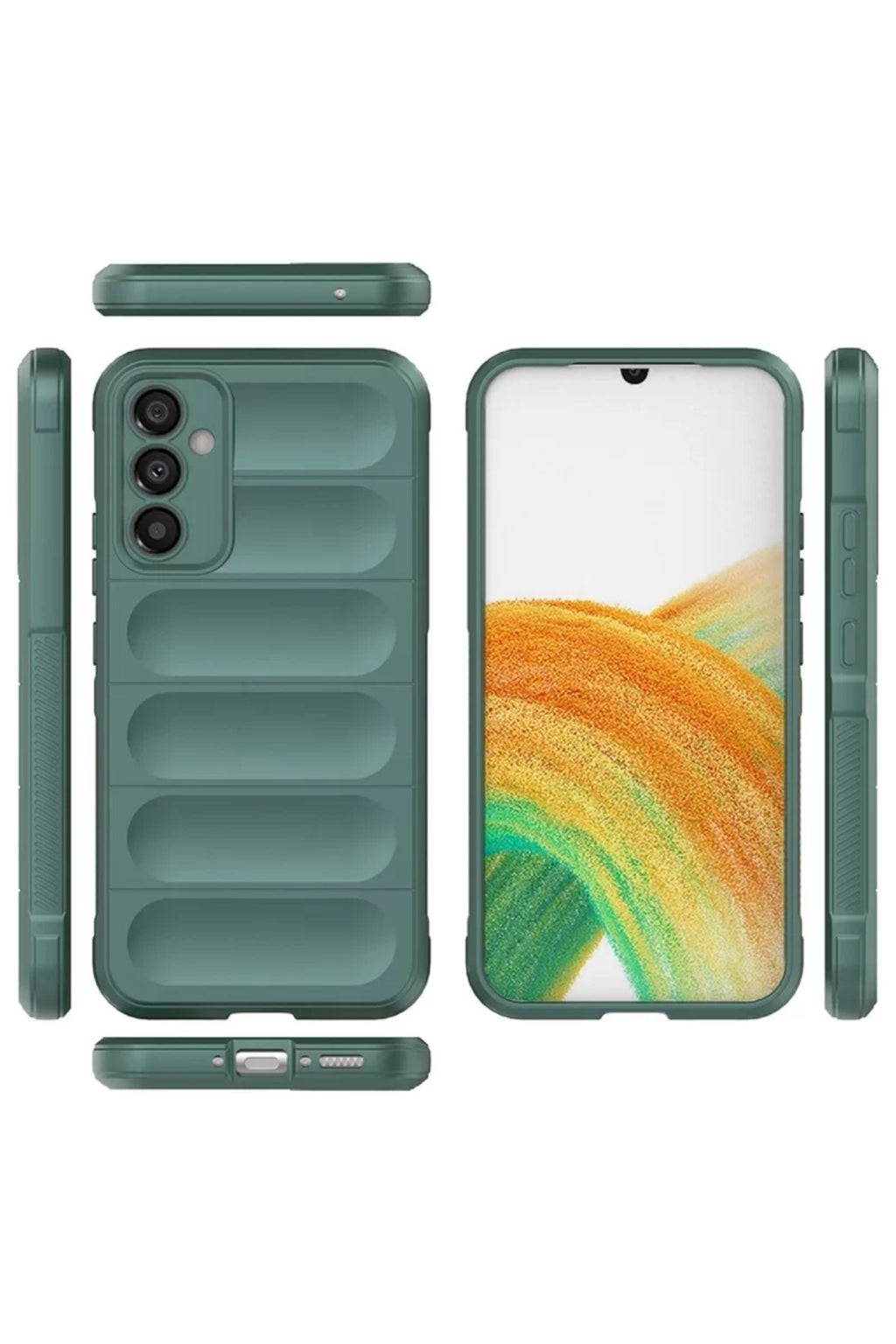 Samsung Galaxy A15 4G Uyumlu Kılıf Optimum Silikon - Koyu Yeşil