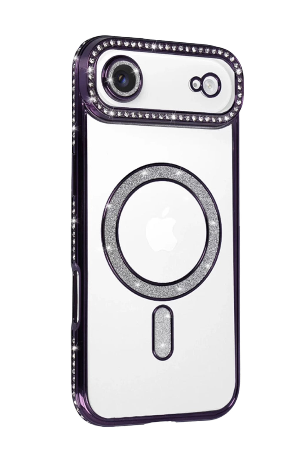 Apple iPhone 17 Air Uyumlu Joke Simli Magneticsafe Kılıf - Derin Mor