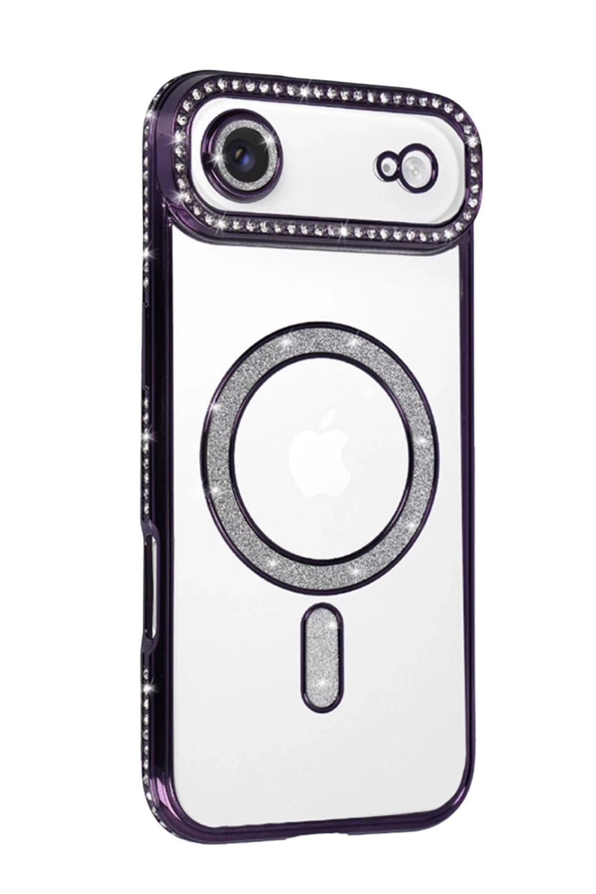 Apple iPhone 17 Air Uyumlu Joke Simli Magneticsafe Kılıf - Derin Mor