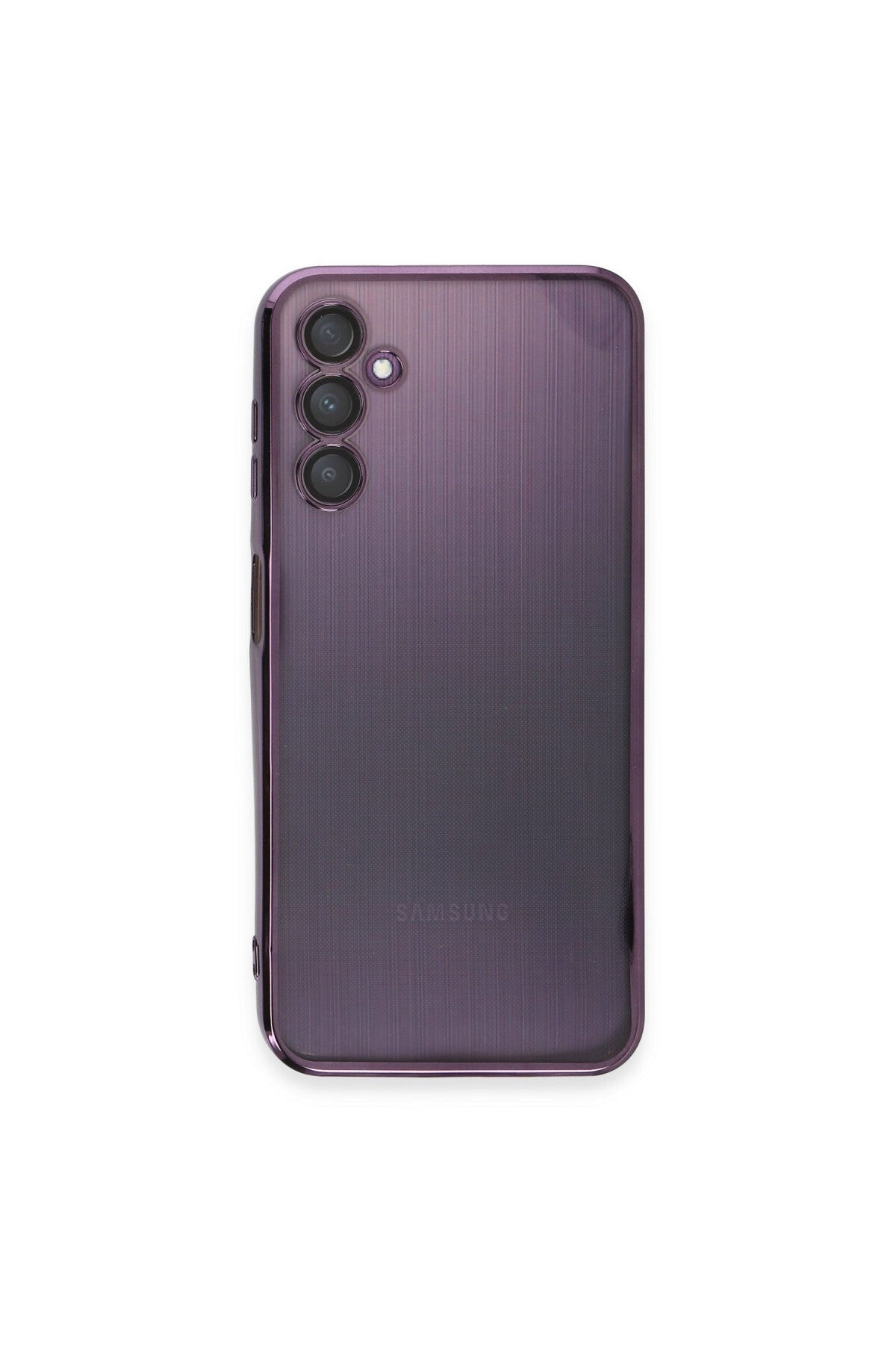 Samsung Galaxy A14 4G Uyumlu Kılıf Lensli Silikon - Mor