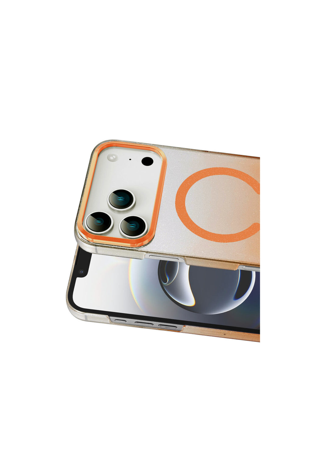 Apple iPhone 17 Pro Uyumlu Glossy Magsafe Kapak - Turuncu