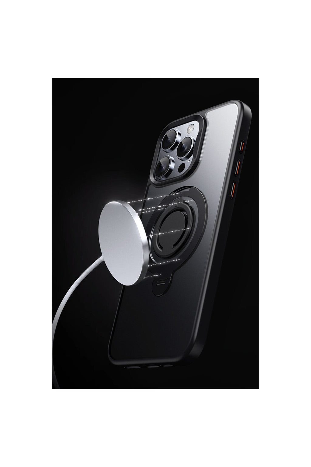 Joko Apple iPhone 16 Plus Uyumlu Avatar 360 Dönen Magsafe Kapak - Siyah