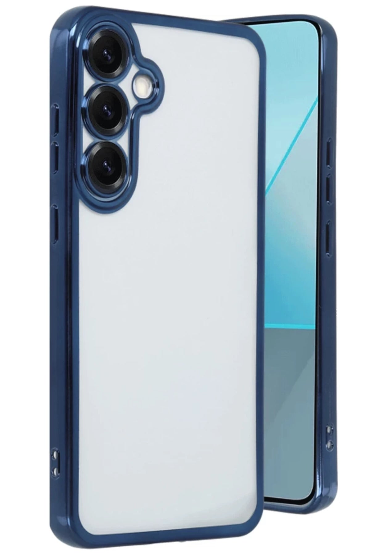 Samsung Galaxy S25 Plus Uyumlu Kılıf Lensli Silikon - Lacivert