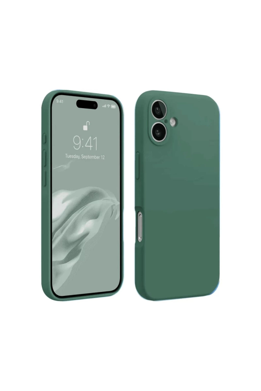 Apple iPhone 16 Plus Uyumlu Kılıf First Silikon - Koyu Yeşil