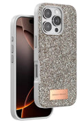 Onegif Apple iPhone 16 Pro Uyumlu Bright Simli Kapak - Çöl Titanyum