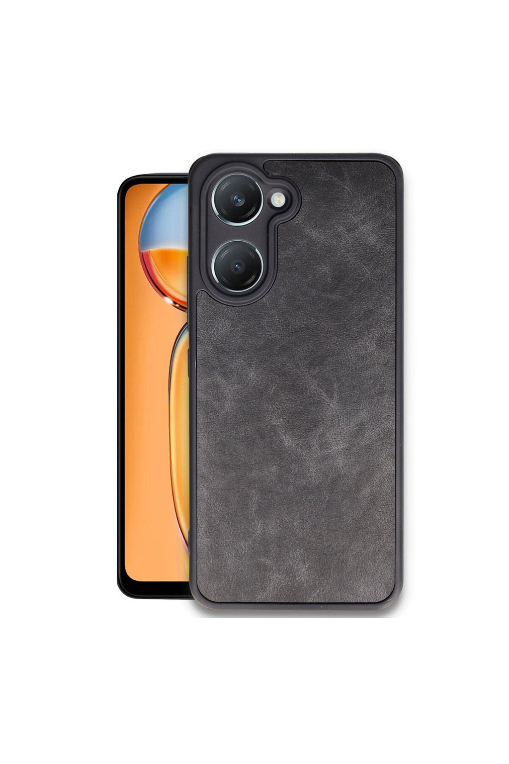 Vivo Y18 Uyumlu Kılıf Aras Deri Kapak - Siyah