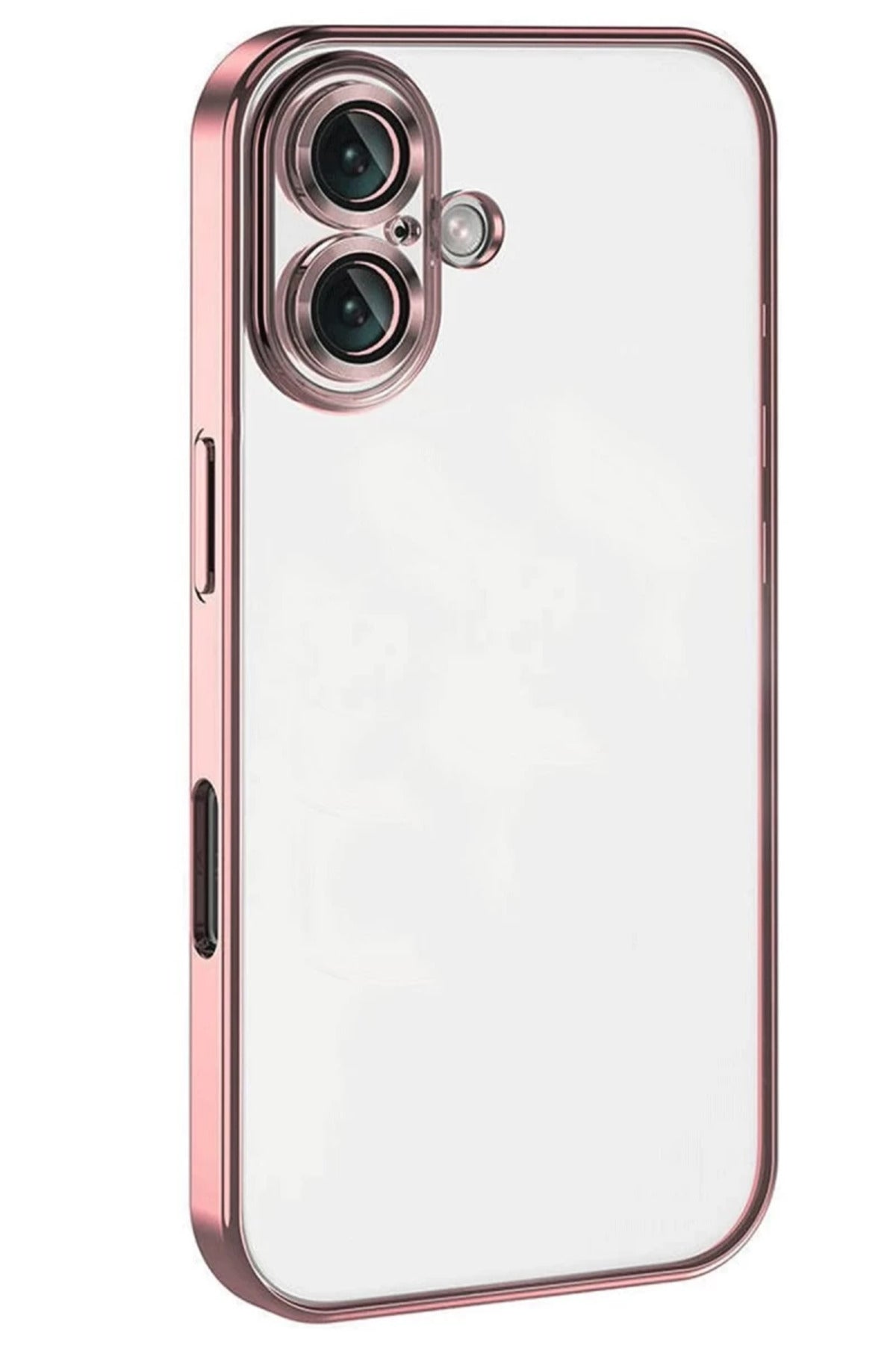 Apple iPhone 16 Uyumlu Kılıf Lensli Silikon - Pembe