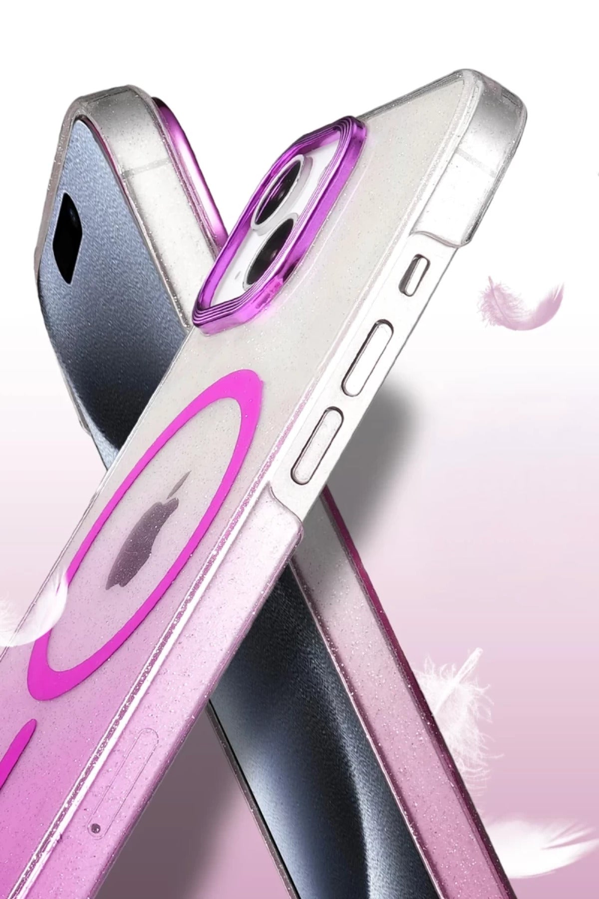 Apple iPhone 14 Uyumlu Glossy Magsafe Kapak - Mor