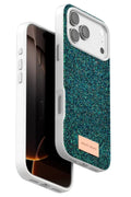 Onegif Apple iPhone 17 Pro Uyumlu Bright Simli Kapak - Koyu Yeşil