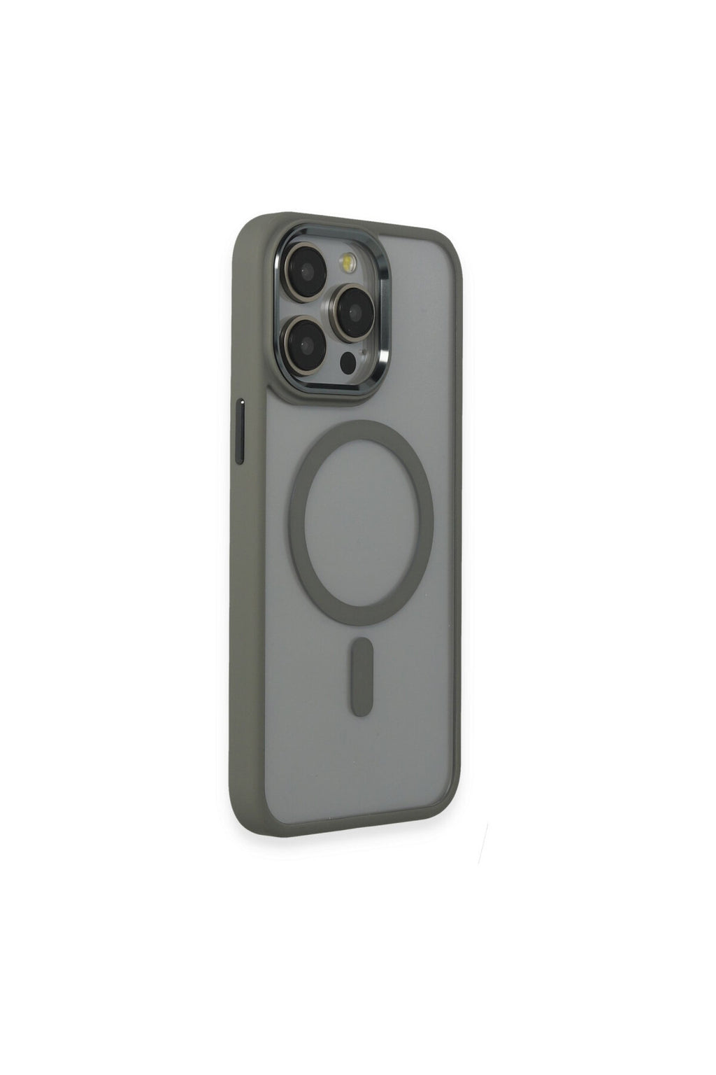 Apple iPhone 15 Pro Max Uyumlu Kılıf Room Magneticsafe Silikon - Gri