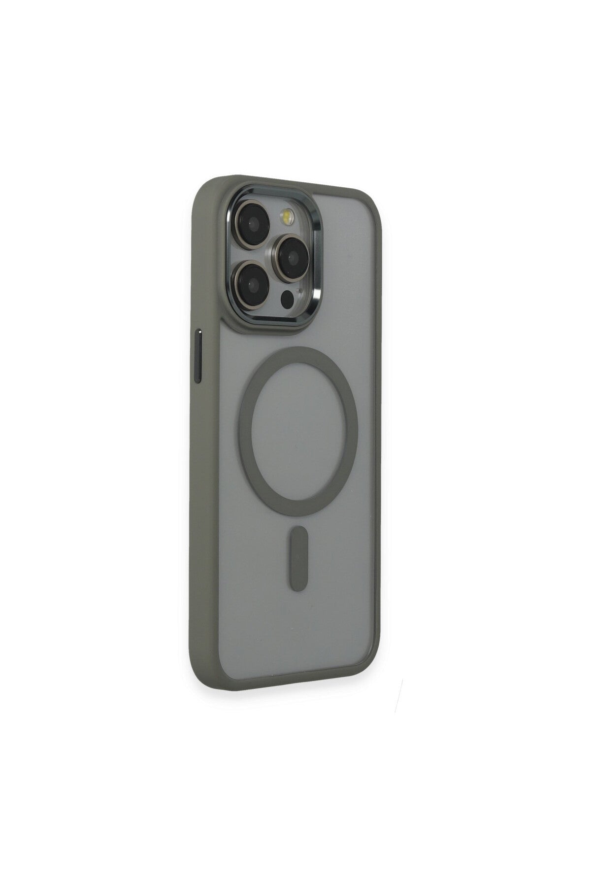 Apple iPhone 15 Pro Max Uyumlu Kılıf Room Magneticsafe Silikon - Gri