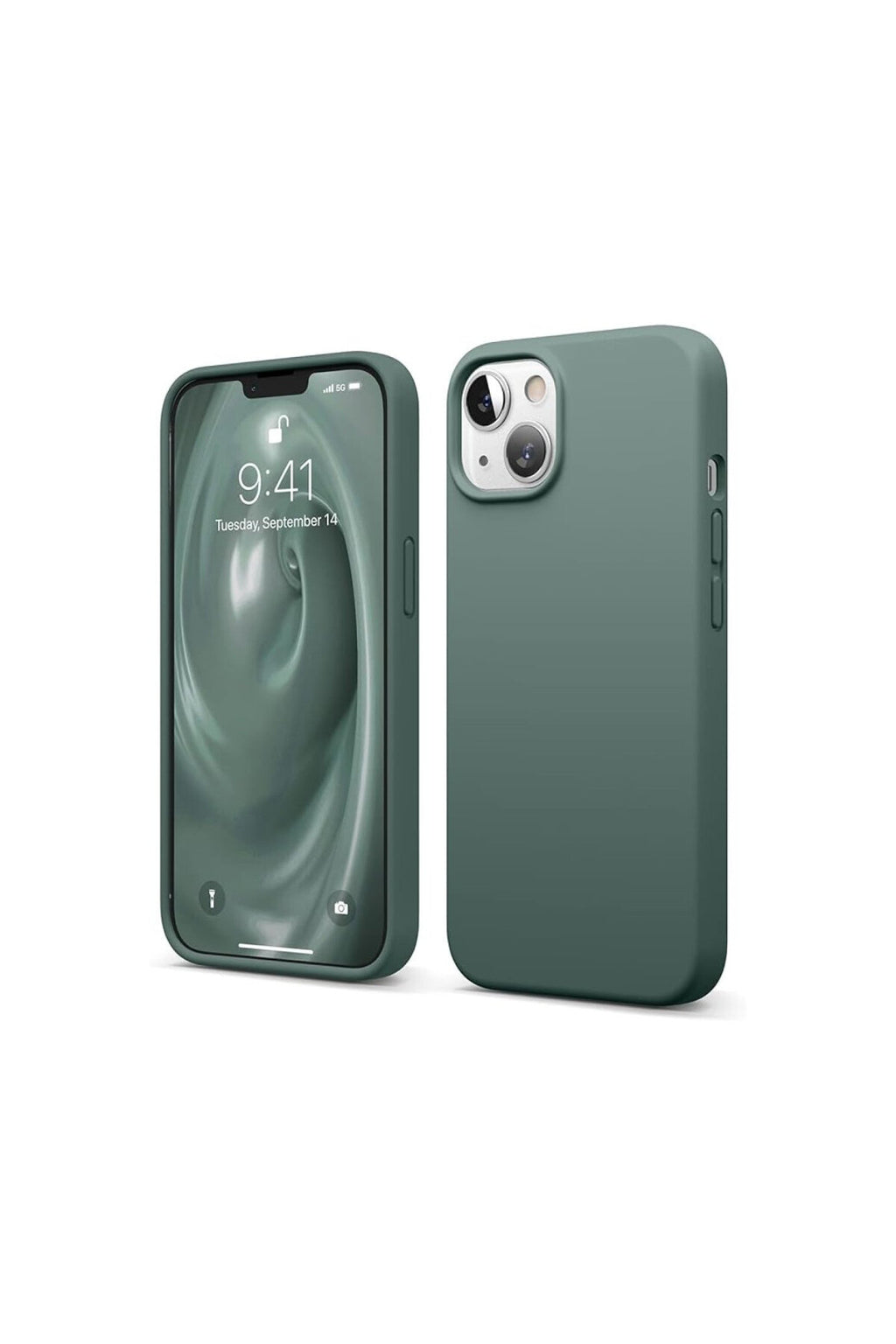 Apple iPhone 14 Uyumlu Kılıf First Silikon - Koyu Yeşil