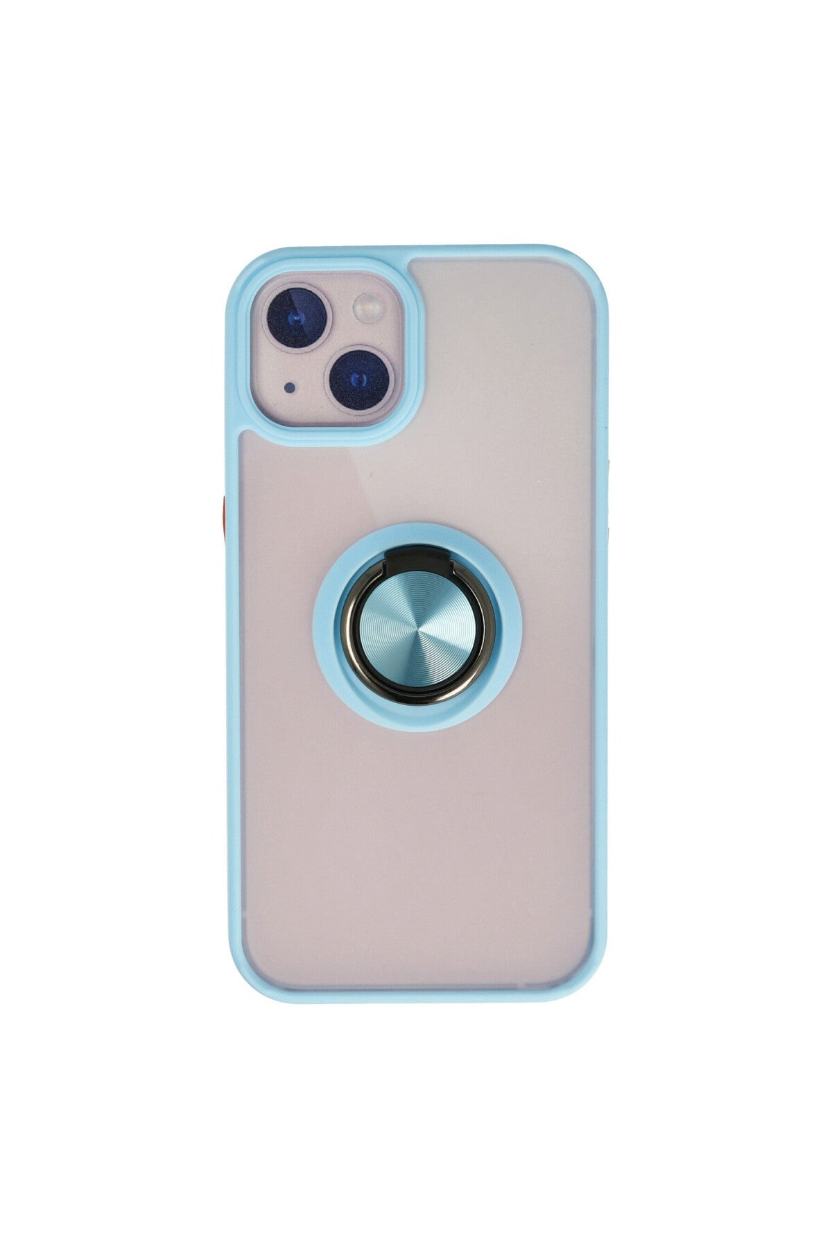 Apple iPhone 15 Uyumlu Kılıf Montreal Yüzüklü Silikon Kapak - Buz Mavi