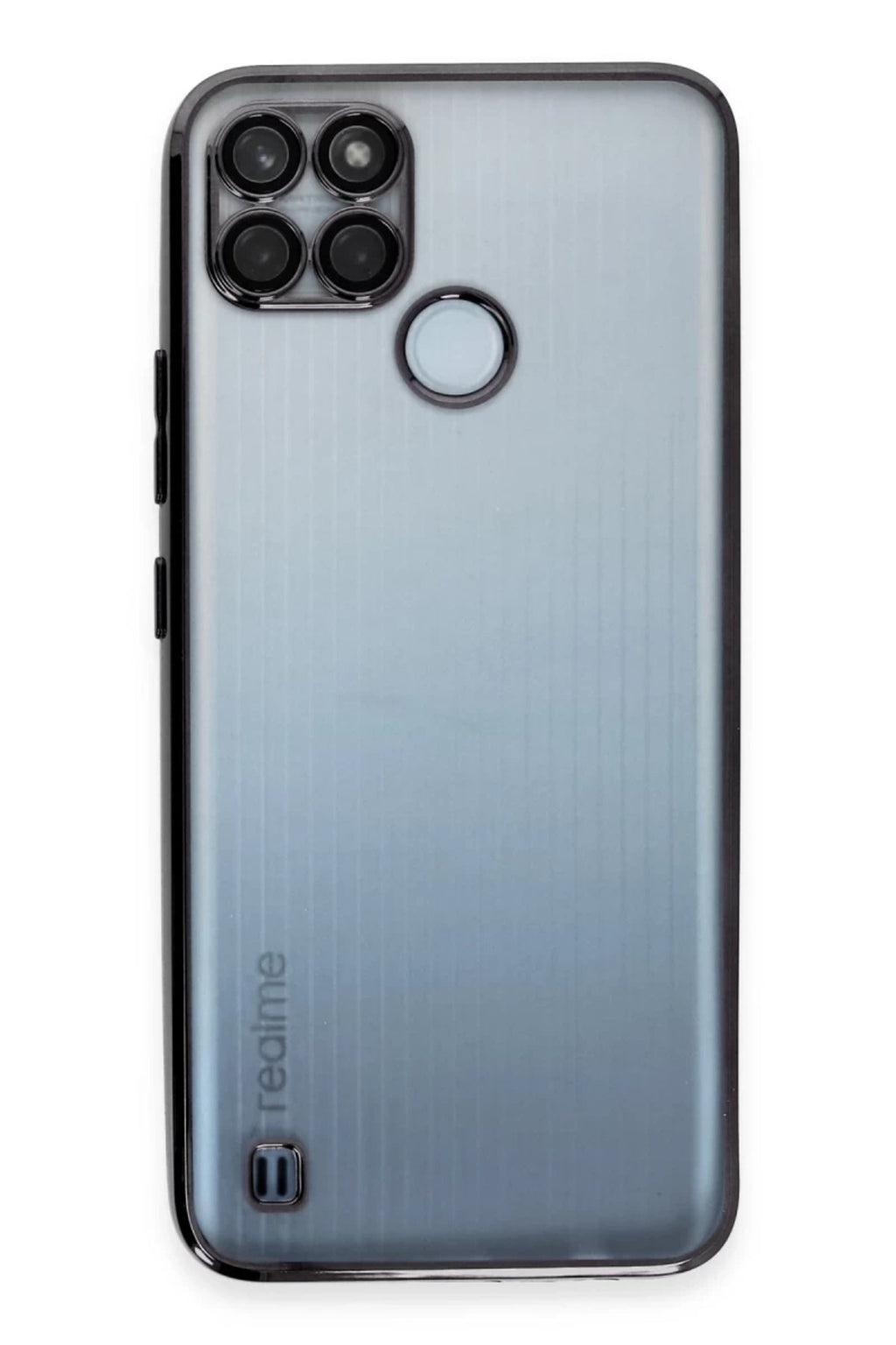 Realme C25Y Uyumlu Kılıf Lensli Silikon - Siyah
