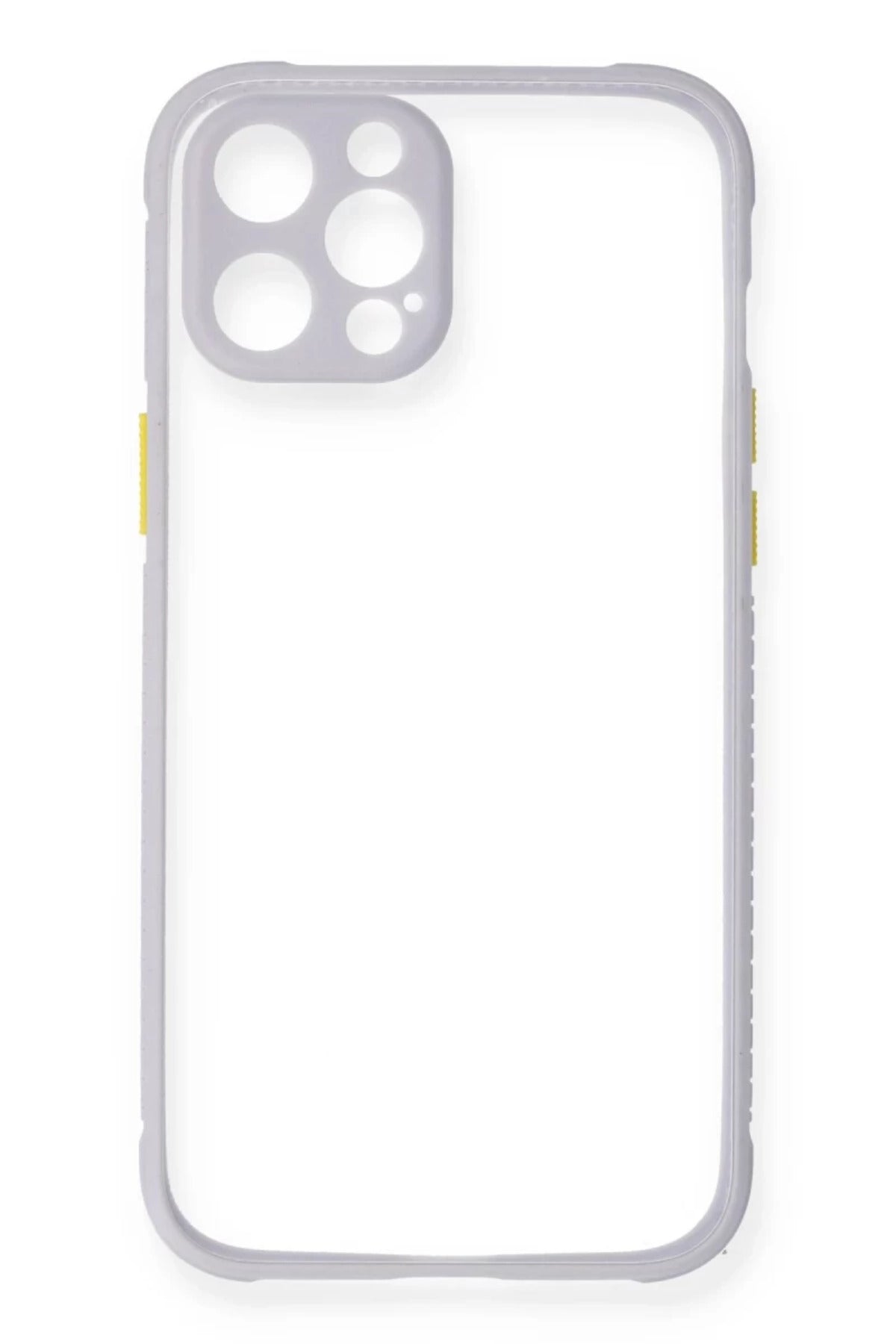 Apple iPhone 12 Uyumlu Kılıf Miami Şeffaf Silikon - Lila