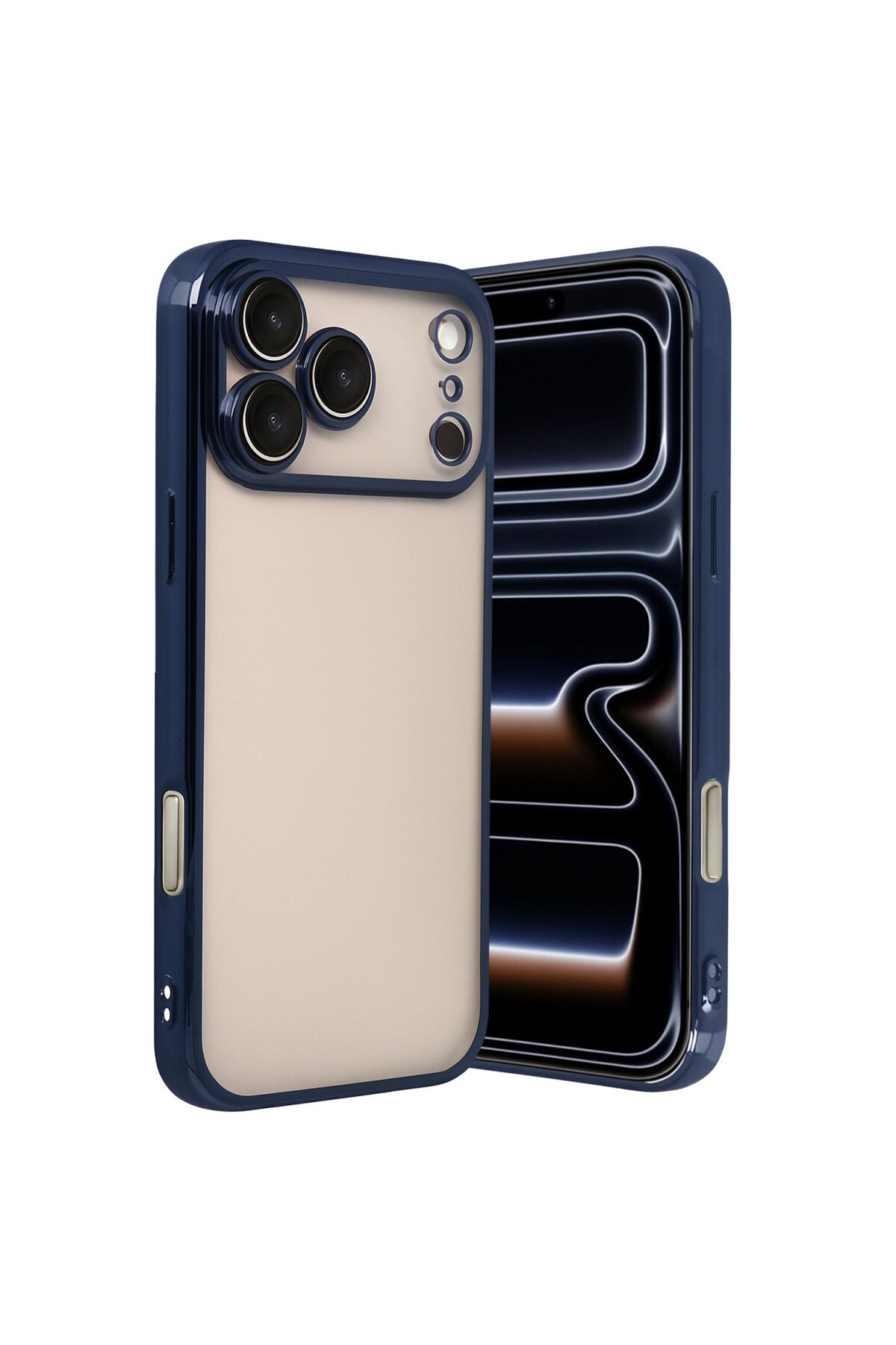 Apple iPhone 17 Pro Max Uyumlu Lensli Silikon - Lacivert