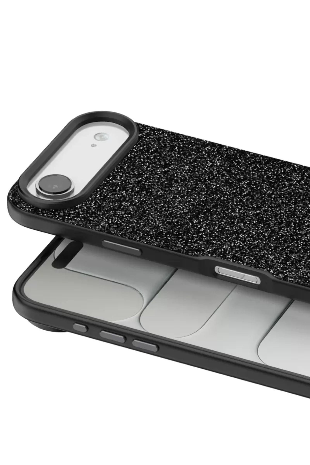 Onegif Apple iPhone 17 Air Uyumlu Bright Simli Kapak - Siyah