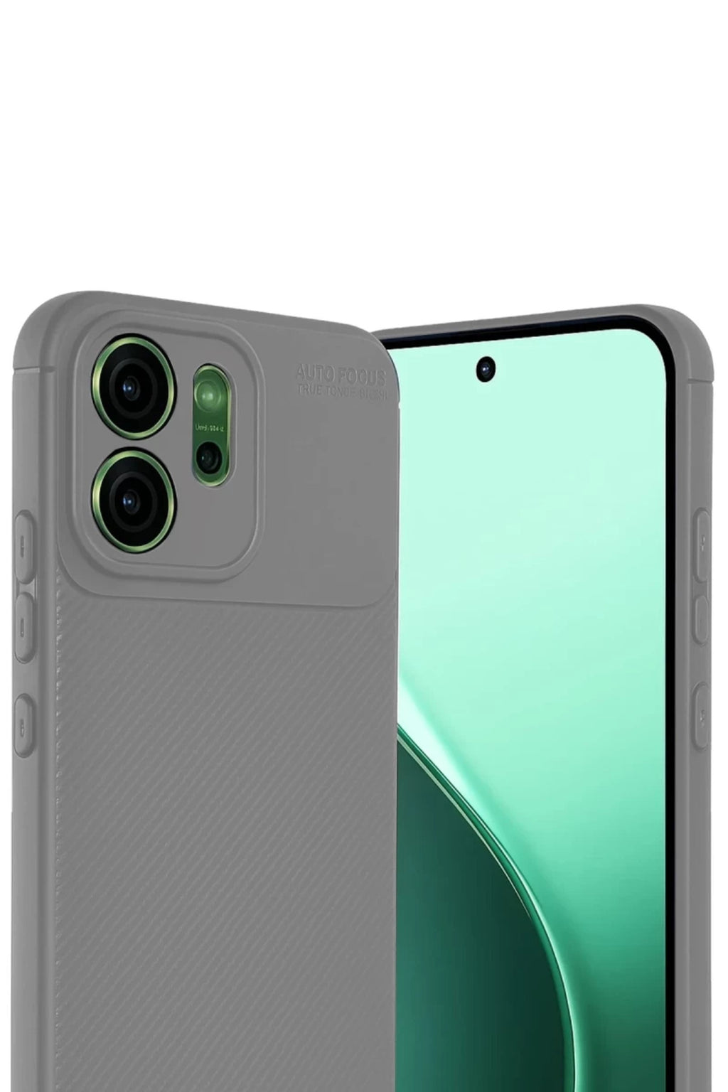 Oppo Reno 14F Uyumlu Auto Focus Karbon Kapak - Gri