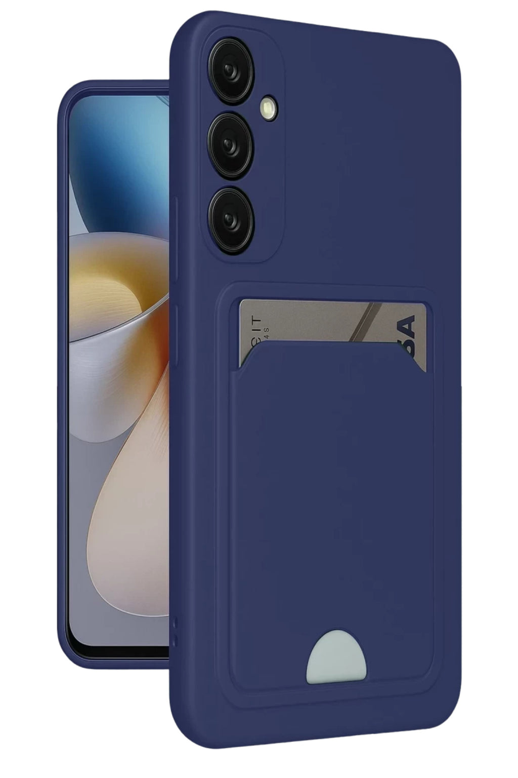 Samsung Galaxy A35 5G Uyumlu Kılıf Kelvin Kartvizitli Silikon - Lacivert