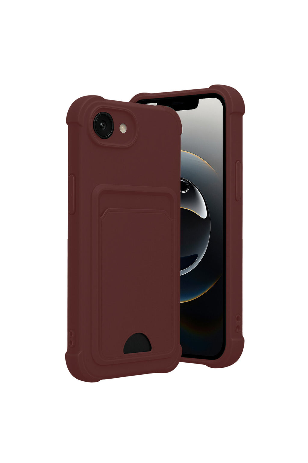 Apple iPhone 16E Uyumlu Kelvin Kartvizitli Silikon - Bordo