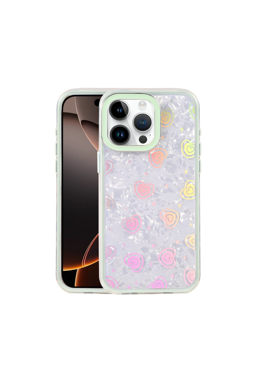 Apple iPhone 16 Pro Uyumlu Lumi Desenli Kapak - Yeşil