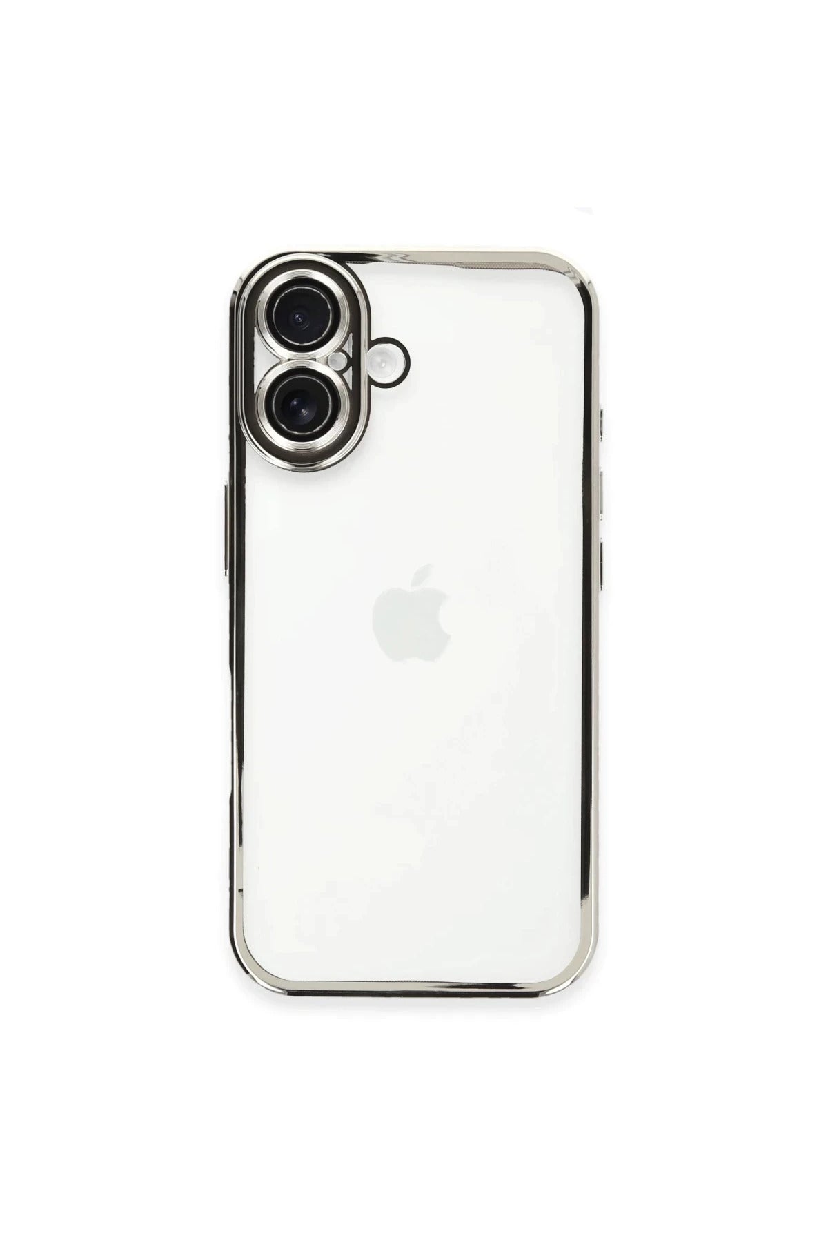 Apple iPhone 16 Plus Uyumlu Kılıf Lensli Silikon - Gümüş
