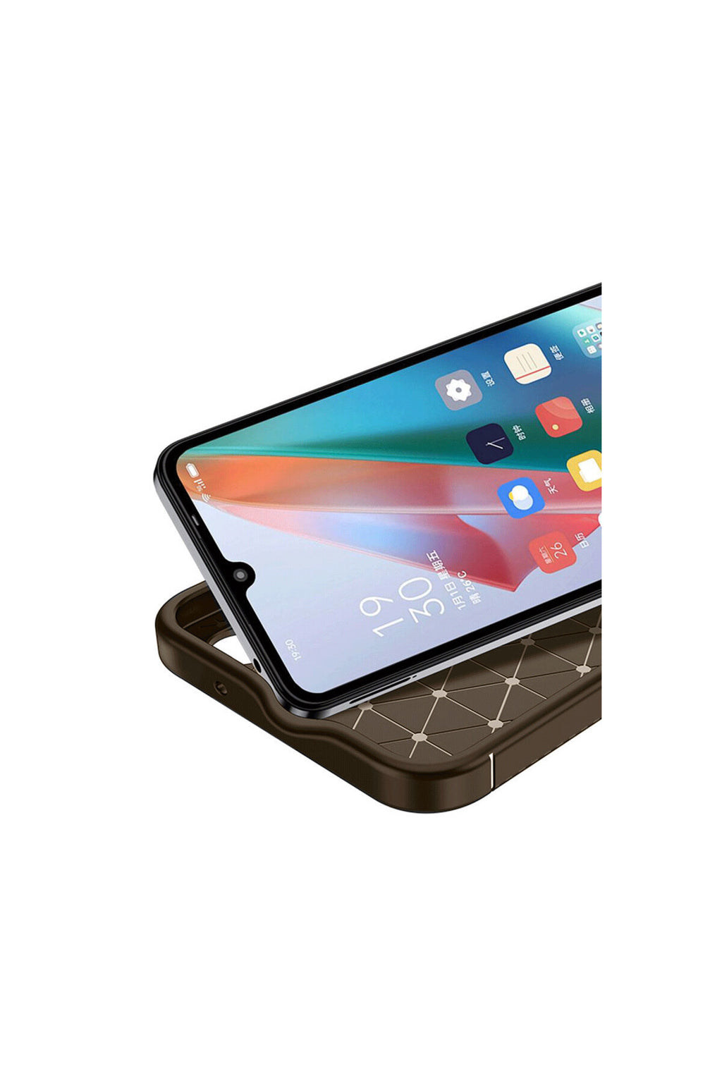 İnfinix Hot 50i 4G Uyumlu Kılıf Auto Focus Karbon Kapak - Kahverengi