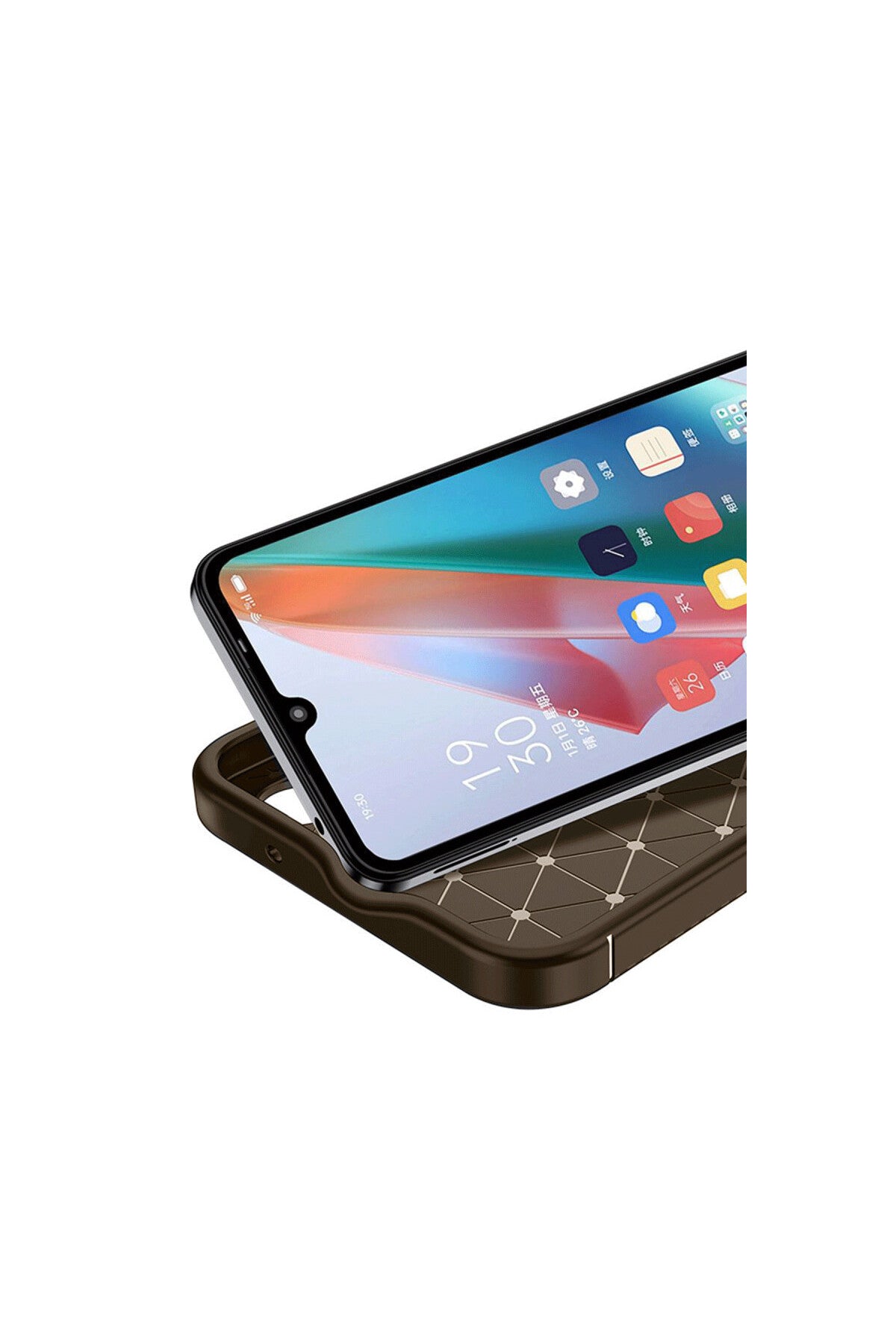 İnfinix Hot 50i 4G Uyumlu Kılıf Auto Focus Karbon Kapak - Kahverengi