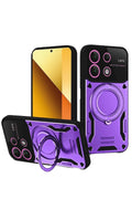 Xiaomi Redmi Note 13 4G Uyumlu Kılıf Joy Lens Standlı Kapak - Mor