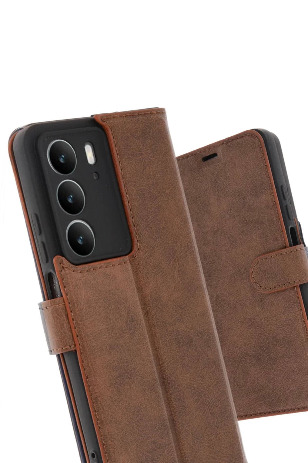 Realme C75 4G Uyumlu Trend S Plus Kapaklı Kılıf - Taba