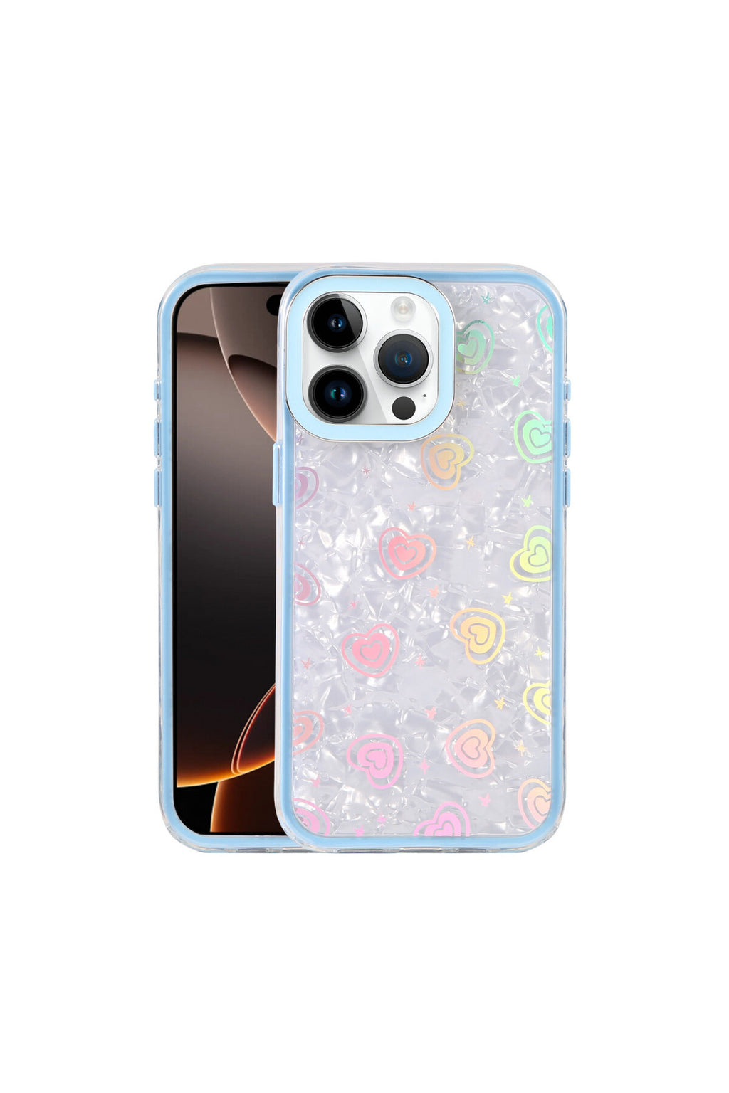 Apple iPhone 14 Pro Max Uyumlu Lumi Desenli Kapak - Mavi