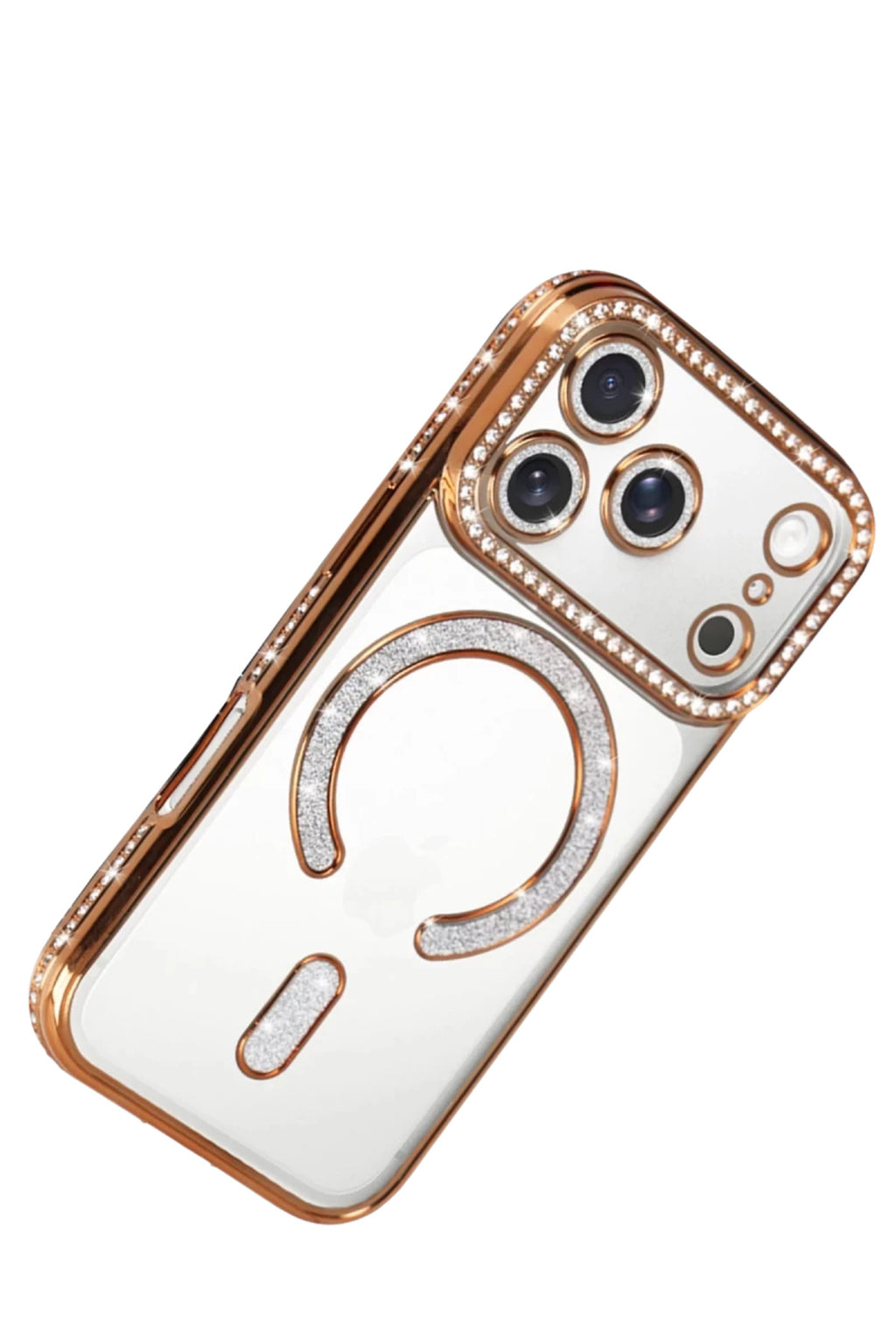 Apple iPhone 17 Pro Max Uyumlu Joke Simli Magneticsafe Kılıf - Turuncu