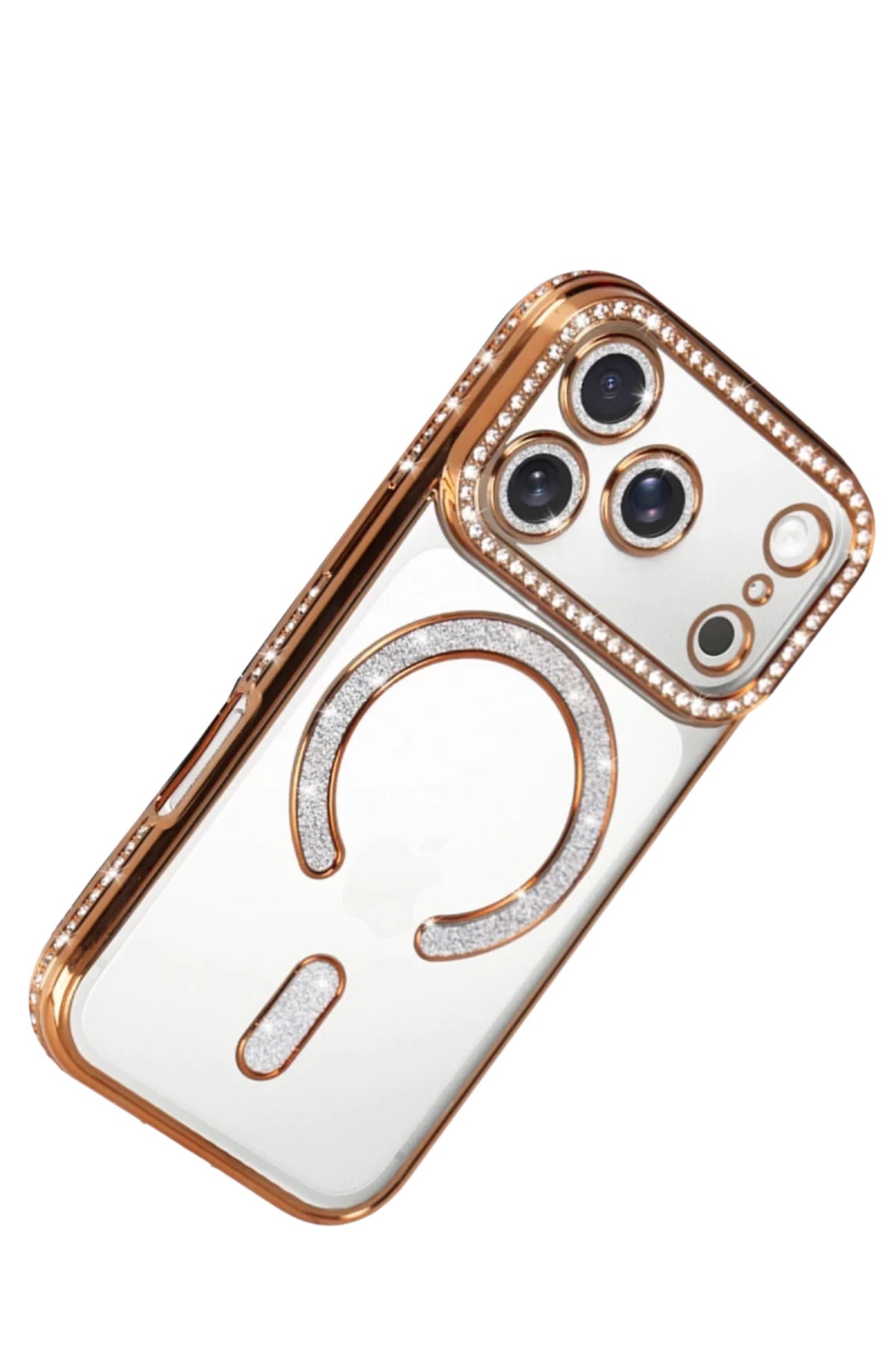 Apple iPhone 17 Pro Max Uyumlu Joke Simli Magneticsafe Kılıf - Turuncu