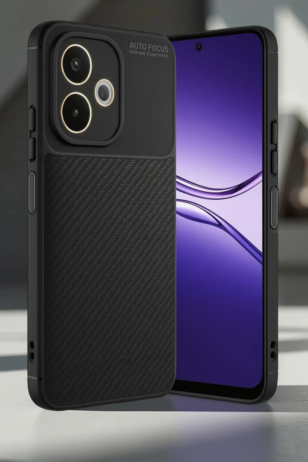 Oppo A5 Pro 4G Uyumlu Kılıf Auto Focus Karbon Kapak - Siyah